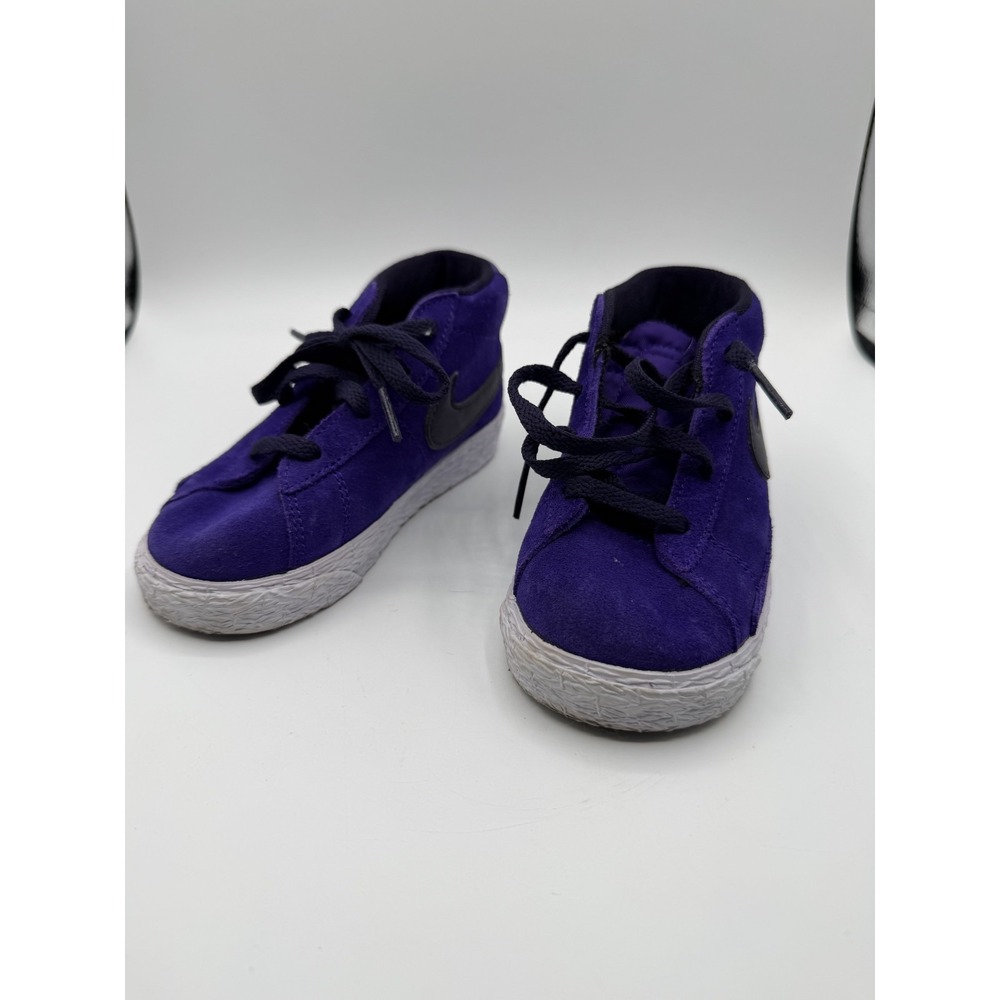 Nike Blazer Mid Purple Black 549551-502 Kids Size 8C Pre-Owned No Box